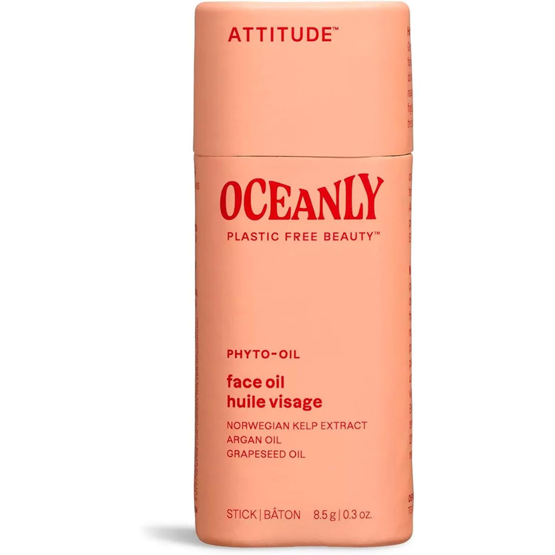 ATTITUDE Oceanly Face Oil Bar, EWG Verified, Plastic-free, Plant and Mineral-Based Ingredients, Vegan and Cruelty-free Beauty Products, PHYTO OIL, Unscented, 8.5 grams