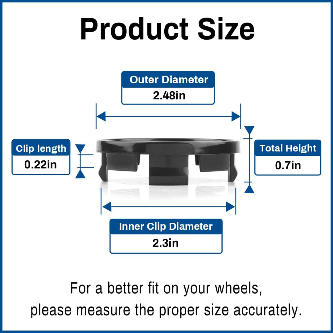 4PCS 63mm 2.48in Wheel Center caps Compatible with RAM Pickup Dakota Avenger 1500 2003-2016 2008-2010 2008-2014 Black OD:63MM ID:58.4MM
