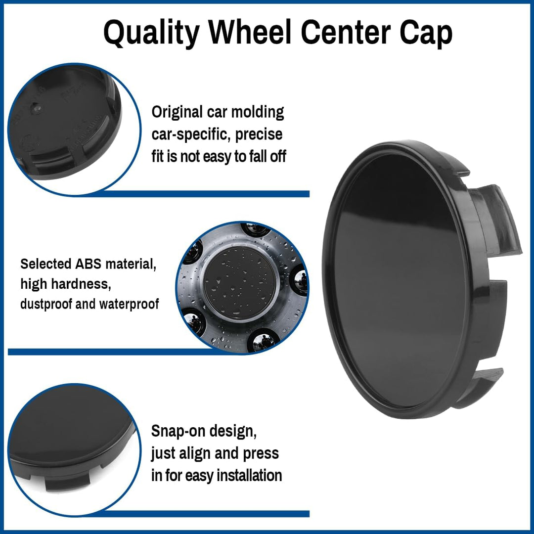 4PCS 63mm 2.48in Wheel Center caps Compatible with RAM Pickup Dakota Avenger 1500 2003-2016 2008-2010 2008-2014 Black OD:63MM ID:58.4MM