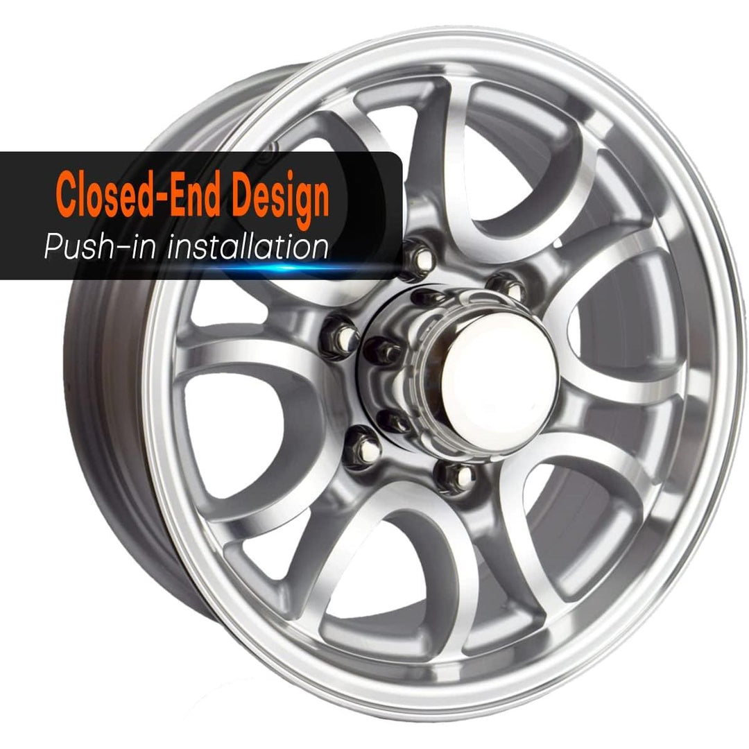 4Pcs 5.15inch Trailer Wheel Center Caps Fit 5.15" Center Bore Truck Trailer RV SUV Wheels Rims, Carbon Steel Chrome Silver Hub Covers