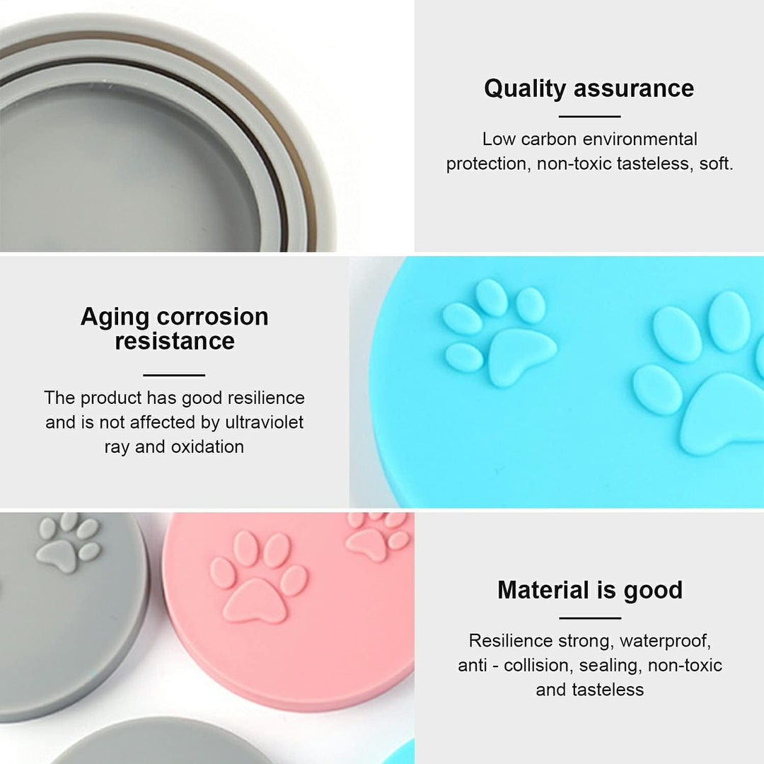 Pet Food Can Cover Set, Universal Silicone Cat Dog Food Can Lids 1 Fit 3 Standard Size Can Tops Covers for Pet Cat Dog Feeding Can and Wet Food Storage, Multi-Functional Pet Food Can Supplies(4PCS)
