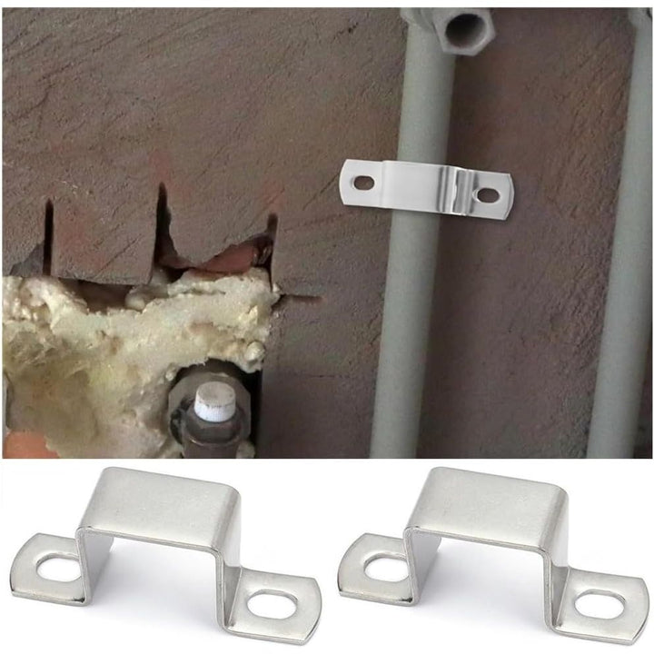 Pipe Support Hangers 6pcs Stainless Steel Pipe Support clamp Square Tube Clamps Mount U Brackets Bracket U
