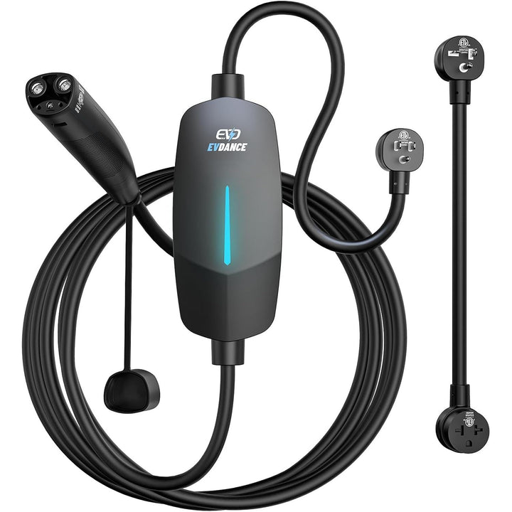 Level 1 & 2 NACS EV Charger, 12A/16A 110V-240V Portable Tesla Charger, 25FT Cable, CSA/cETL Certified Home Charger for Tesla Model Y/3/X/S/Cybertruck (Black)