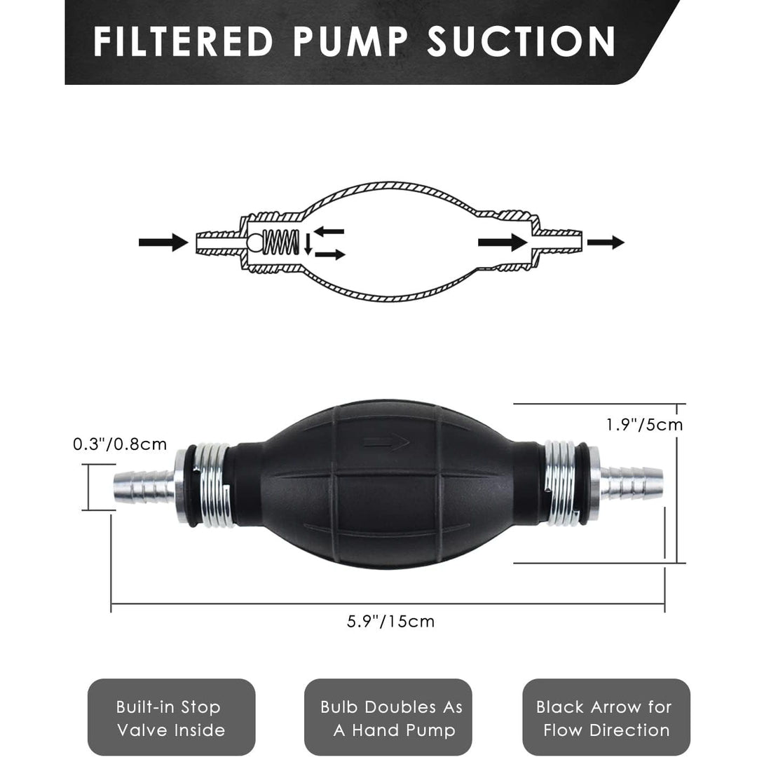 2 Pack Siphon Hose, Gasoline Siphon Pump Portable Widely Use Hand Fuel Pump Water Transfer Pump with PVC Hose