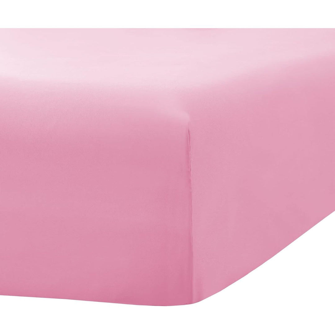 Ghooss King Size Fitted Sheet-Single Fitted Deep Pocket Sheet up to 14 Inch-Wrinkle-Fade-Stain Resistant-1 Pack(Pink,King)
