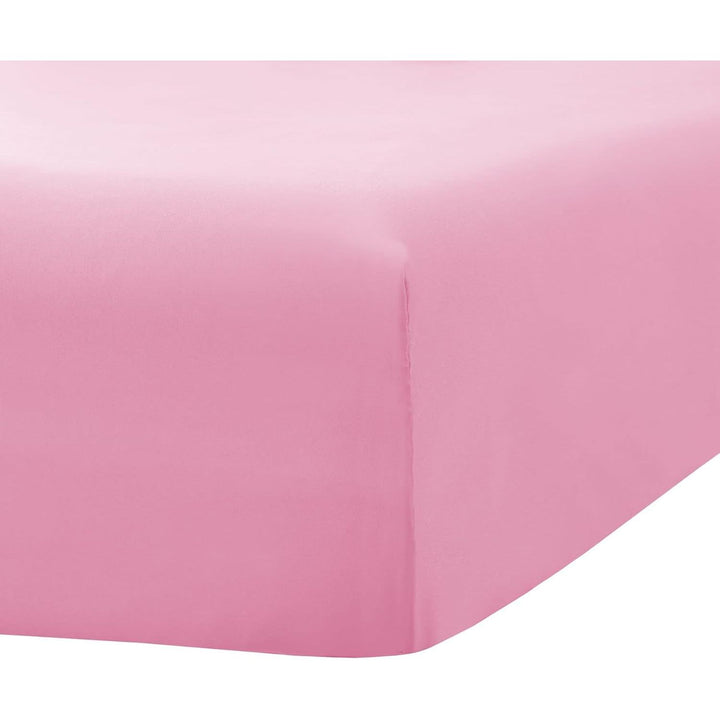 Ghooss King Size Fitted Sheet-Single Fitted Deep Pocket Sheet up to 14 Inch-Wrinkle-Fade-Stain Resistant-1 Pack(Pink,King)