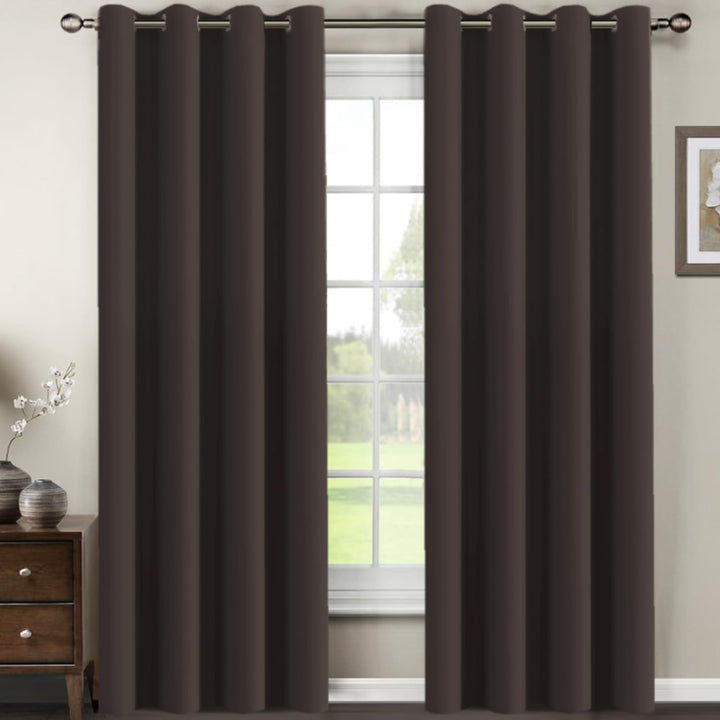 Premium Blackout Curtains for Living Room 84 Inches Length, Blackout Curtains for Bedroom Thermal Insulated Drapes - Chocolate Brown