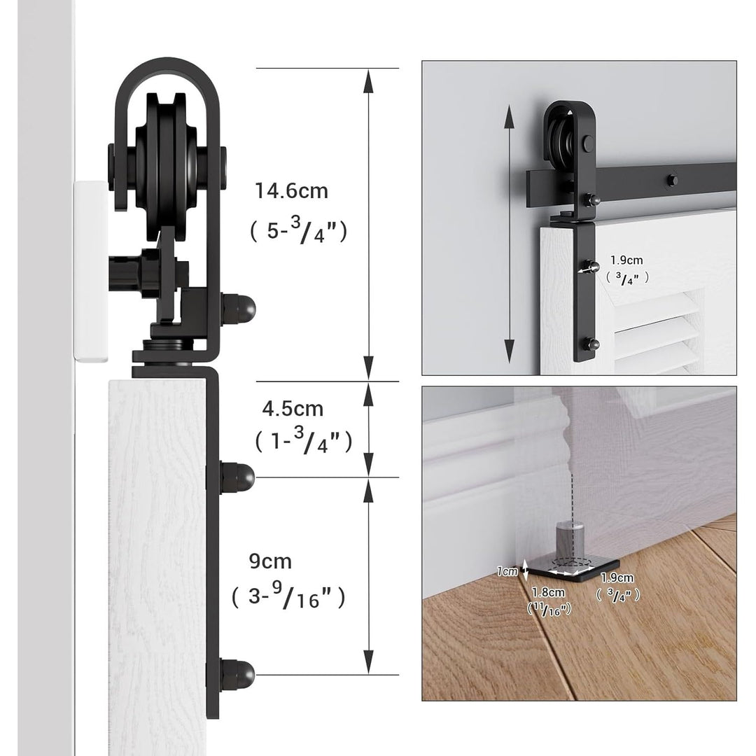 120CM/4FT Bi-Folding Sliding Barn Door Hardware Kit, Heavy Duty Sturdy Barn Door Track Set, Smoothly and Quietly, Fits 2 Doors (No Door)