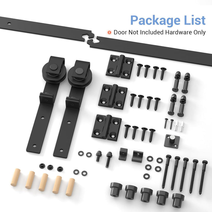 120CM/4FT Bi-Folding Sliding Barn Door Hardware Kit, Heavy Duty Sturdy Barn Door Track Set, Smoothly and Quietly, Fits 2 Doors (No Door)