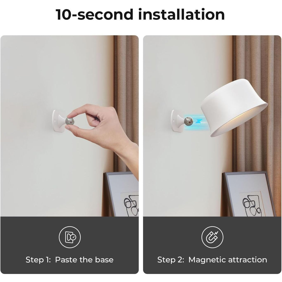 Wall Lights Cordless Wall Sconces Set of Two Rechargeable, 3 Colors