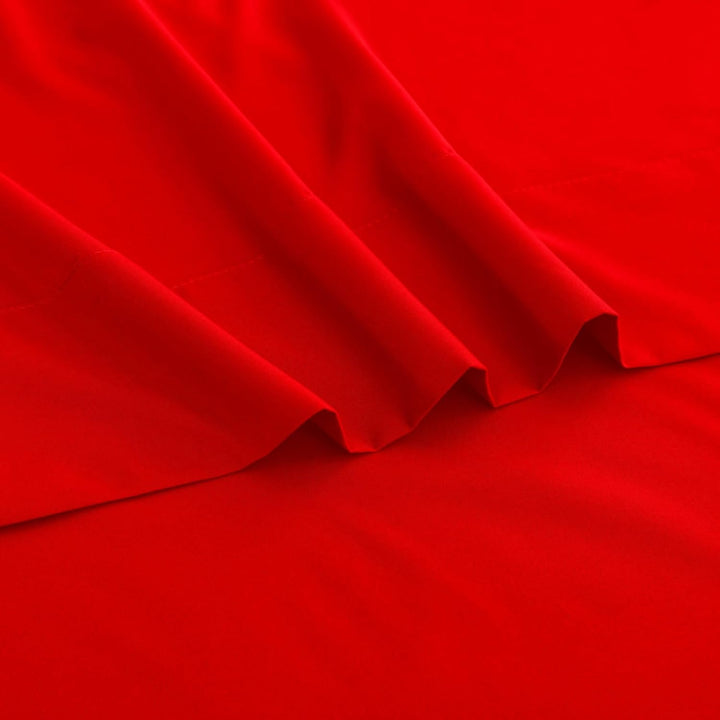 Ghooss Red Full Sheets Extra Soft Bed Sheets Brushed Microfiber 1800 Sheets - Deep Pocket, Wrinkle & Fade Free - 4 Piece-Red,Full