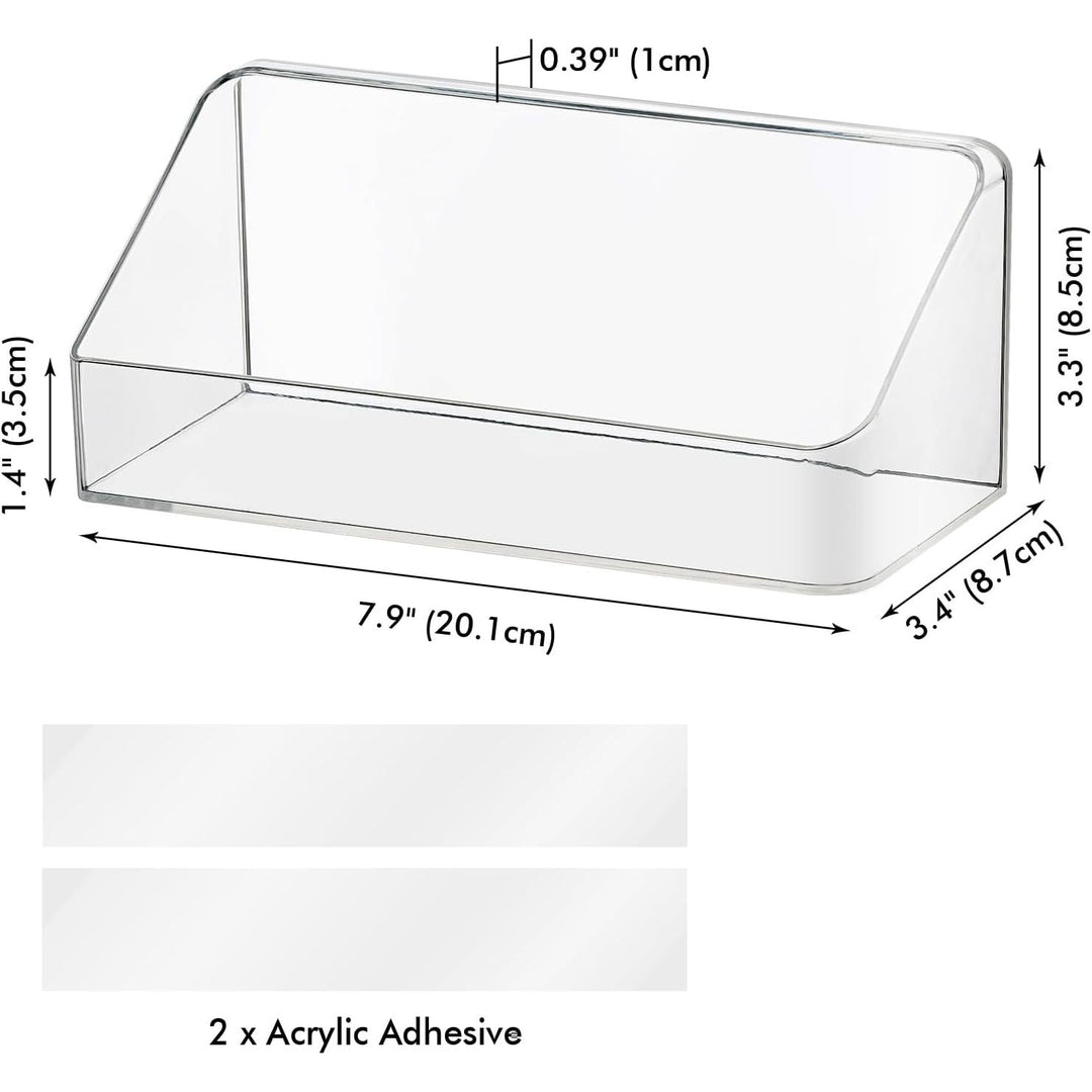Wall Mounted Storage Organizer, No Drilling Bathroom Shelf, Clear Storage Box for Bathroom, Bedroom, Mirror Cabinets (Transparent)