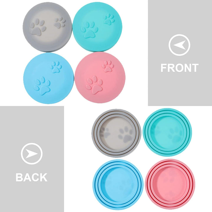 Pet Food Can Cover Set, Universal Silicone Cat Dog Food Can Lids 1 Fit 3 Standard Size Can Tops Covers for Pet Cat Dog Feeding Can and Wet Food Storage, Multi-Functional Pet Food Can Supplies(4PCS)