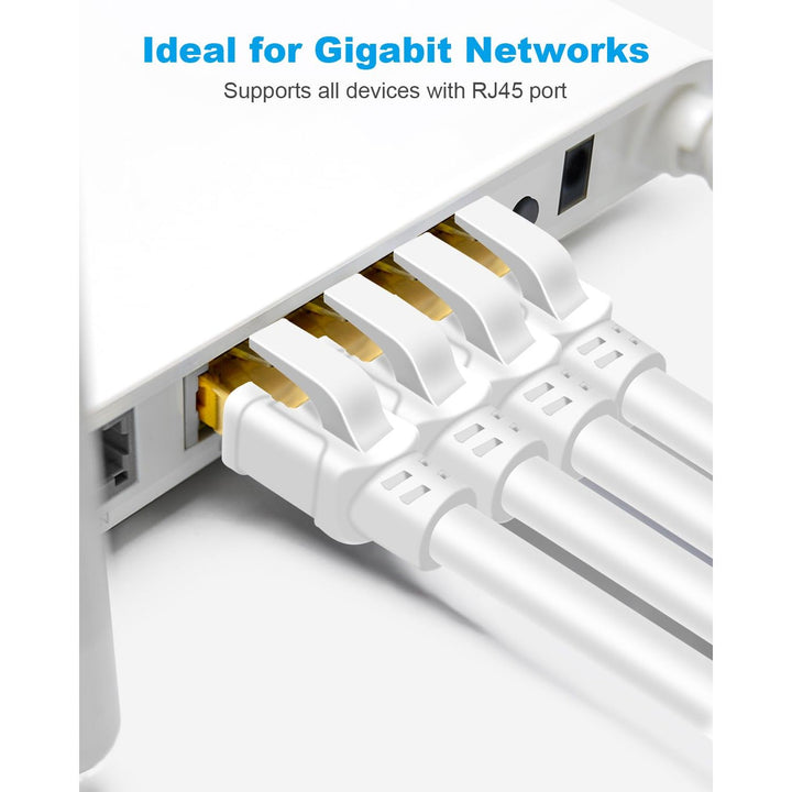 CAT8 Ethernet Cable 6ft, High Speed Network Cable 40Gbps 2000MHz SFTP LAN Internet Cable CAT8 with Gold Plated RJ45 for Router, Modem, Gaming, X Box, PCs, Laptops (6ft/1.83m, White)
