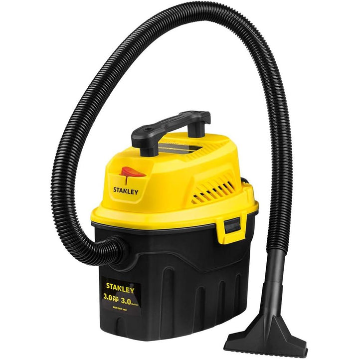 Stanley SL18910P-3 Wet/Dry, 3 Gallon, 3 Horsepower, Portable Car Vacuum, 3.0 HP AC, Black+Yellow