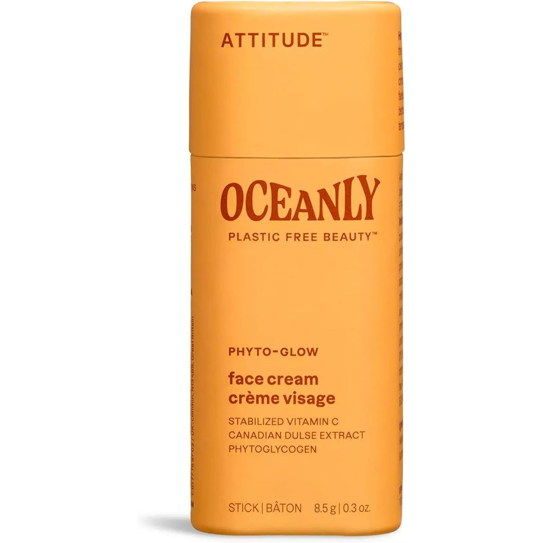 Attitude Oceanly Face Cream Stick, Made in Canada, EWG Verified, Plastic-free, Plant & Mineral-Based Ingredients, Vegan Beauty Products, PHYTO GLOW, Unscented, 8.5 grams