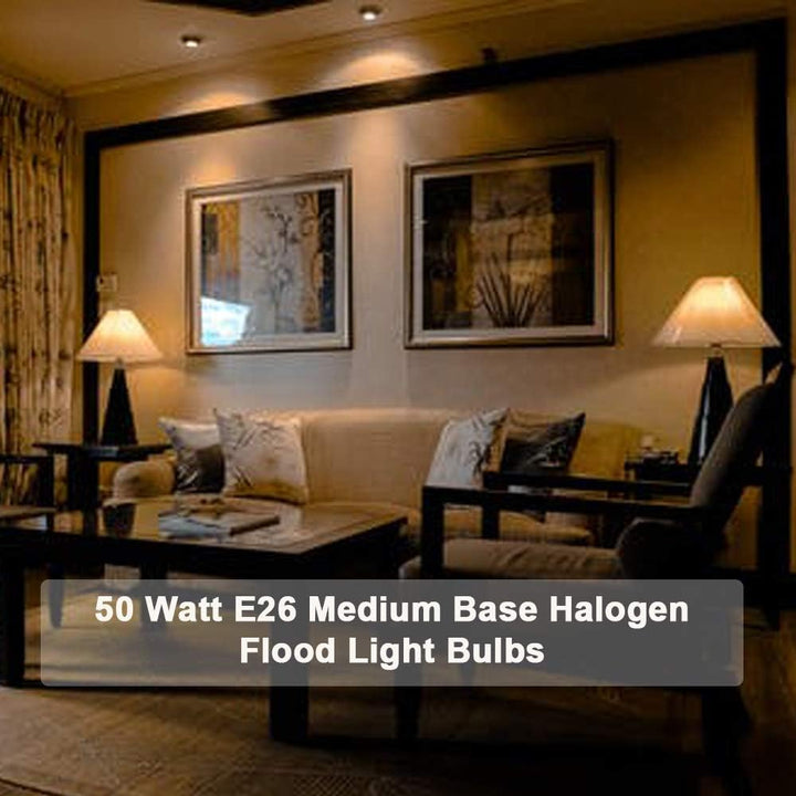 PAR20 50 Watt E26 Medium Base Halogen Flood Light Bulbs,Dimmable Bulbs for Range Hood Lights,Ceiling Fan,Table Light