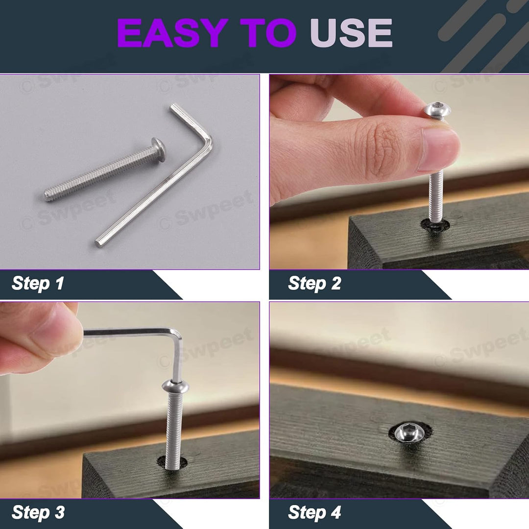 621-Piece M3 304 Stainless Steel Button-Head Screw and Washer Kit - Just Closeouts Canada Inc.X0039EK4I3