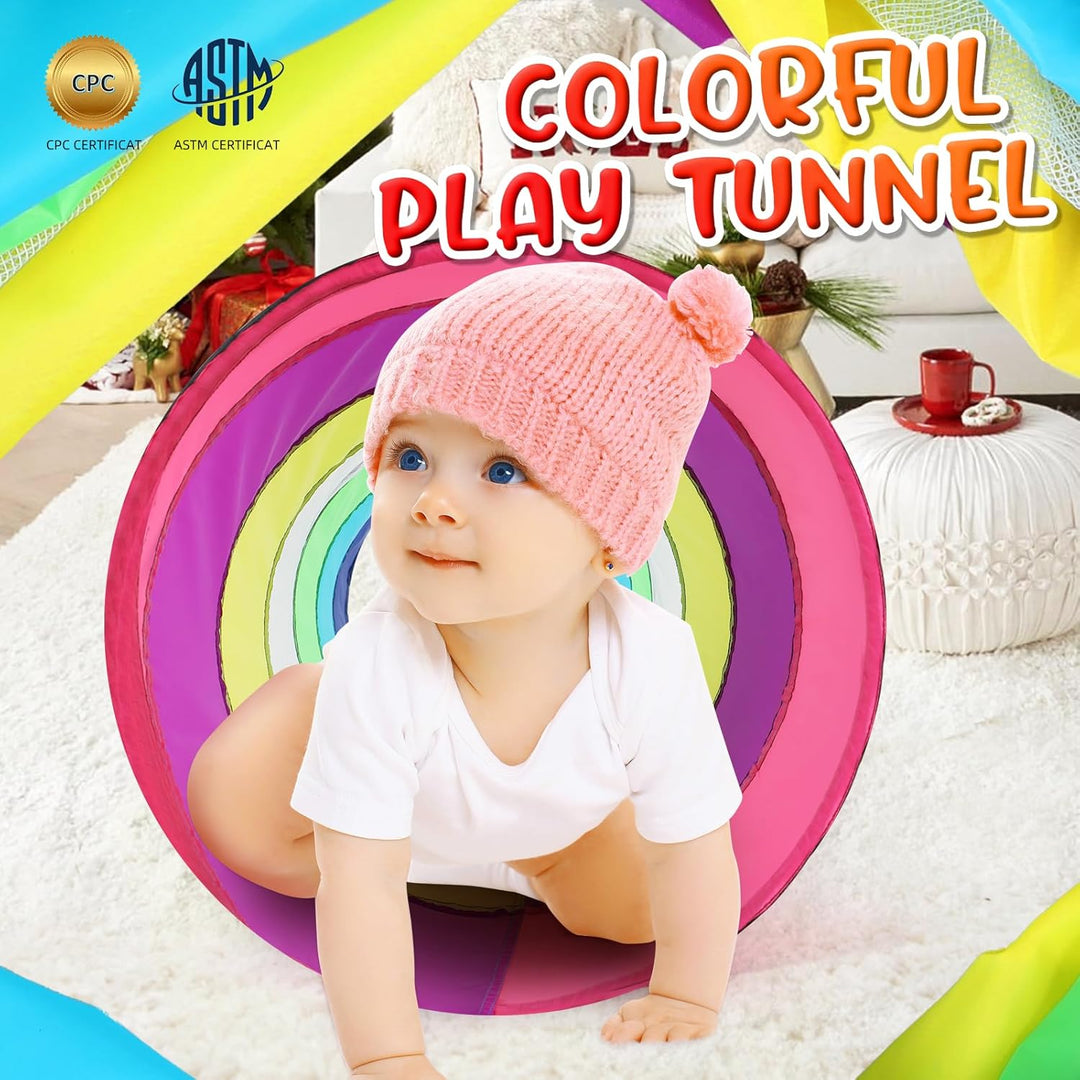 68" Play Tunnel for Kids to Crawl Through Pop Up Tunnels for Toddler Outdoor & Indoor Climbing Toys for Boys and Girls Kids Tunnel for Play Tent - Just Closeouts Canada Inc.