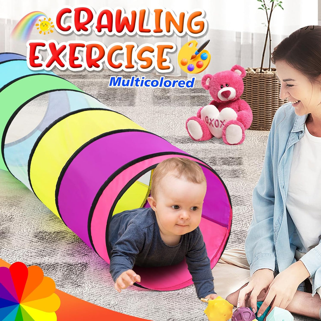 68" Play Tunnel for Kids to Crawl Through Pop Up Tunnels for Toddler Outdoor & Indoor Climbing Toys for Boys and Girls Kids Tunnel for Play Tent - Just Closeouts Canada Inc.