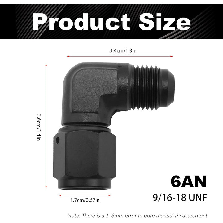 6AN 90° Female-to-Male Swivel Fitting Adapter – Black, 1 Piece - Just Closeouts Canada Inc.