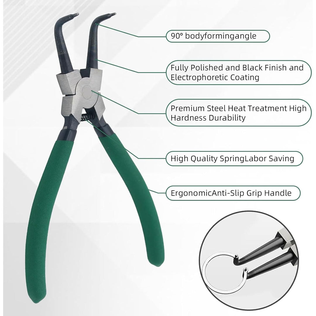 7" Snap Ring Pliers Set, 4Pcs Internal/External Circlip Pliers with Straight/Bent Jaw, Heavy Duty Spring Loaded Circlip Pliers for Ring Remover Retaining and Remove Hoses, Gasket - Just Closeouts Canada Inc.X004RX8IL5