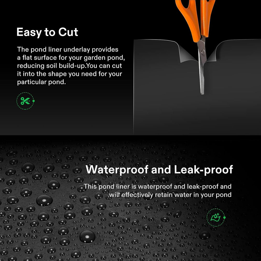 7 x 10 Feet Pond Liner, 14.5 Mil Durable LLDPE Pond Liners for Koi Ponds, Aquaculture and Water Gardens, Black - Just Closeouts Canada Inc.