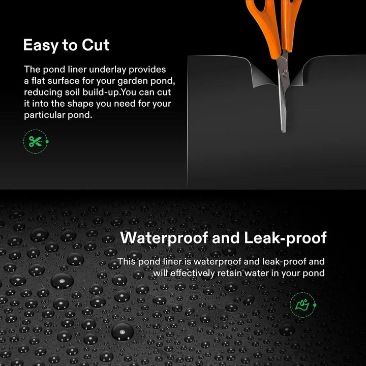 7 x 10 Feet Pond Liner, 14.5 Mil Durable LLDPE Pond Liners for Koi Ponds, Aquaculture and Water Gardens, Black - Just Closeouts Canada Inc.