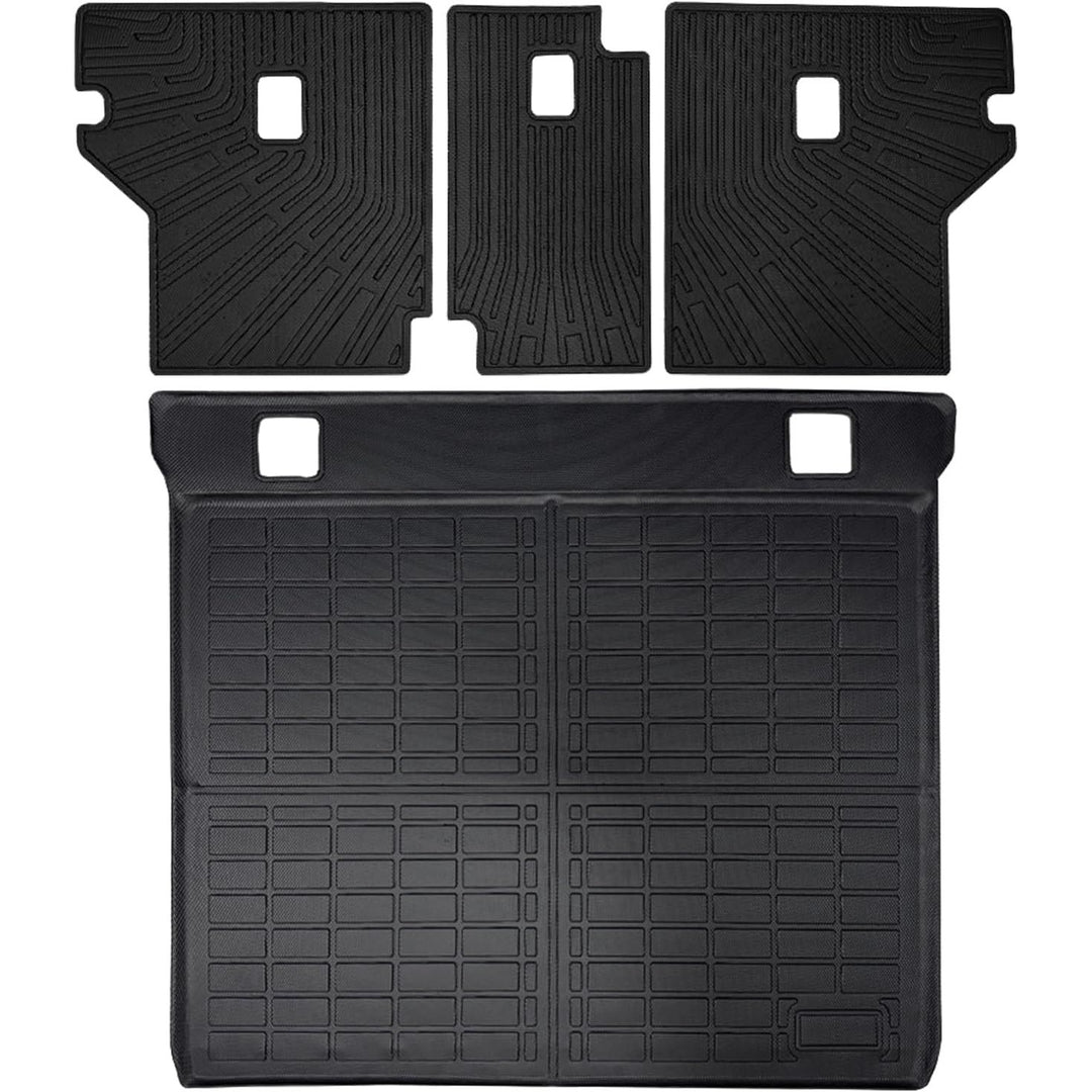 5 Seater ONLY Cargo Mat for 2010-2024 Toyota 4Runner Accessories Cargo Mat Seat Backrest 2 in 1 Mat All-Weather TPE Black Trunk Cargo Liner for 4Runner Accessories(Fit W/O Sliding Tray)