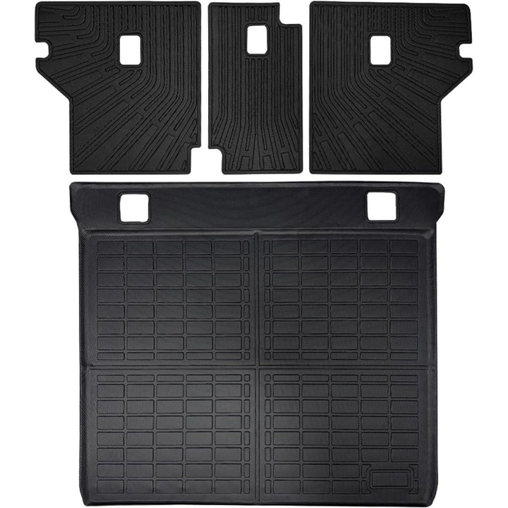 5 Seater ONLY Cargo Mat for 2010-2024 Toyota 4Runner Accessories Cargo Mat Seat Backrest 2 in 1 Mat All-Weather TPE Black Trunk Cargo Liner for 4Runner Accessories(Fit W/O Sliding Tray)