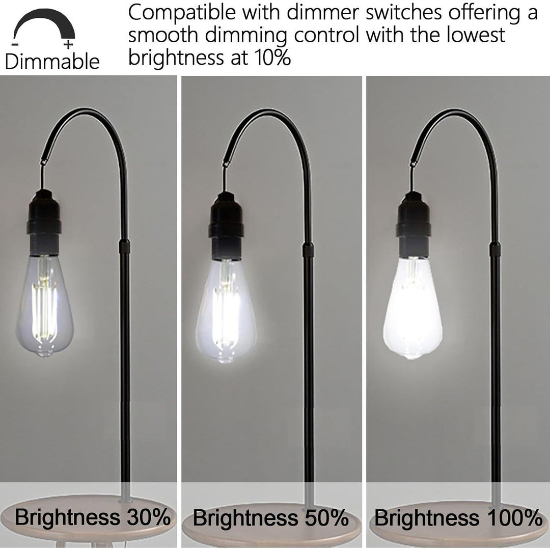 Vintage E26 LED 6W Edison Bulb Dimmable ST58 Light Bulbs 850LM Vintage Edison Clear Glass LED Filament Light Bulbs CRI90+, Clear Glass Style for Home, Offic (5000K-Daylight White, 4 Pack)