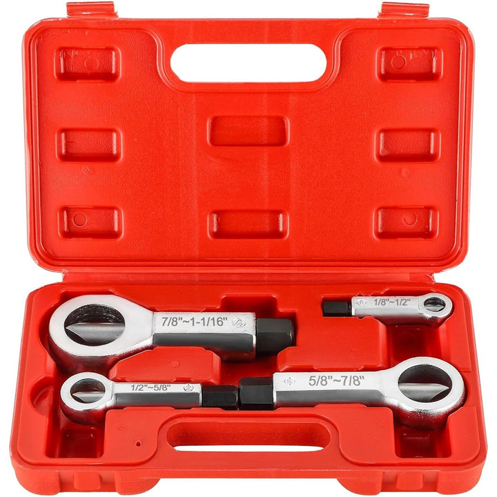 4PCS Metal Nut Splitter Set Heavy Duty Nut Splitter Kit Splitter Breaker Manual Pressure Nut Cracker Remover Extractor Tool Corroded Stuck Screw Nut Removal Splitting Tools