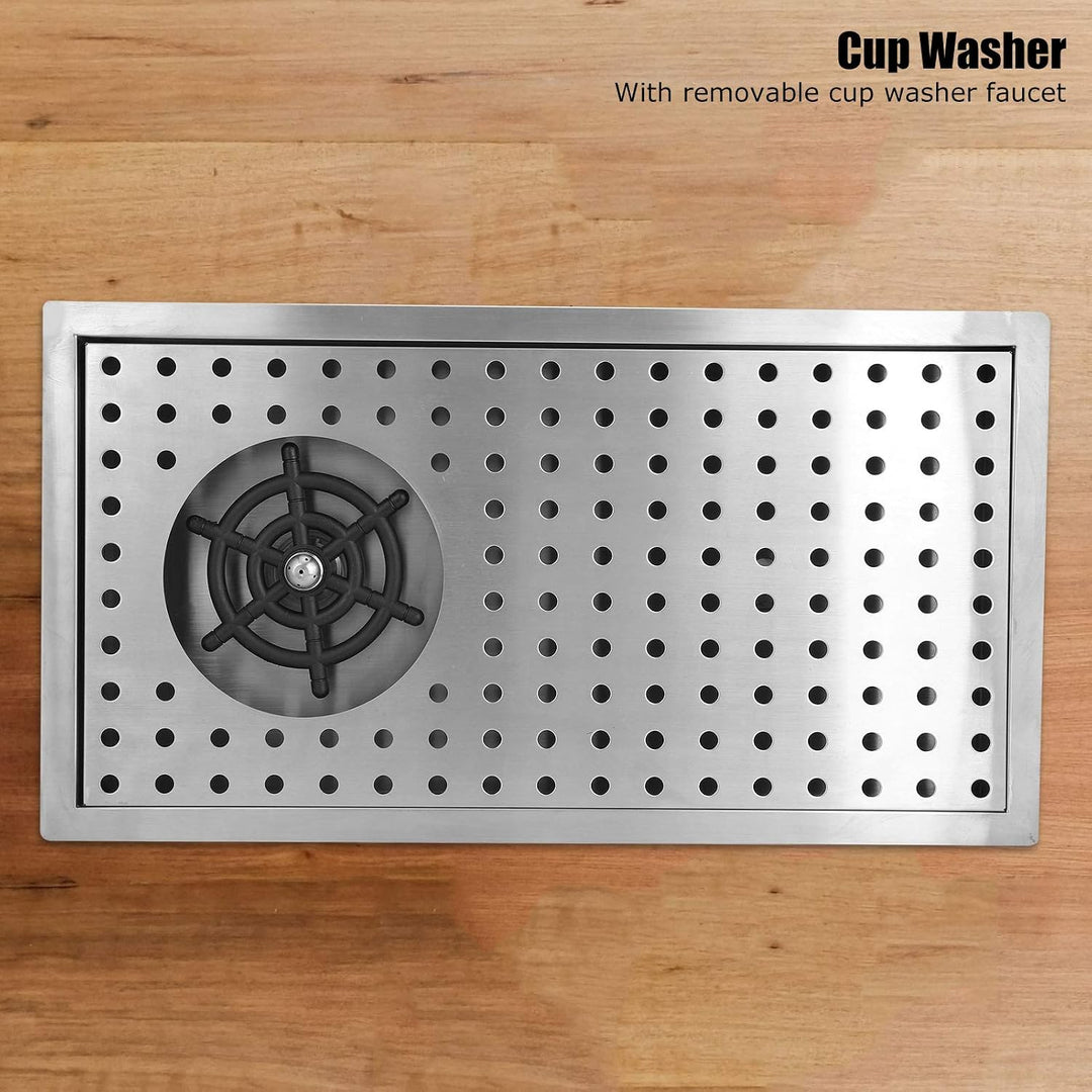 Automatic Cup Washer Cleaner, Bar Glass Rinse Automatic G1/2 Stainless Steel Cup Washer Cleaner Steaming Pitcher Rinser Cup Rinser for Sink for Home, Kitchen Sink Accessories,Restaurant(Medium)
