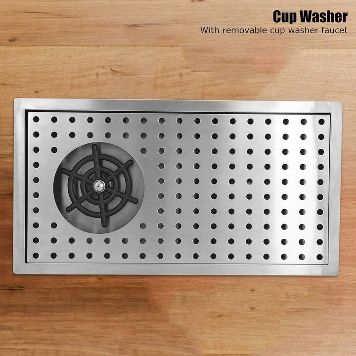 Automatic Cup Washer Cleaner, Bar Glass Rinse Automatic G1/2 Stainless Steel Cup Washer Cleaner Steaming Pitcher Rinser Cup Rinser for Sink for Home, Kitchen Sink Accessories,Restaurant(Medium)