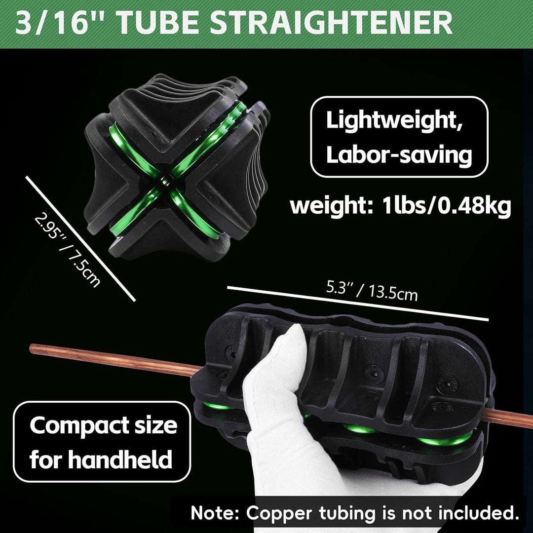 Handheld Tubing Straightener, 3/16 Inch O.D. Tube Straightening Tool for Brake Line Fuel Line Copper/Aluminum/Steel Coils