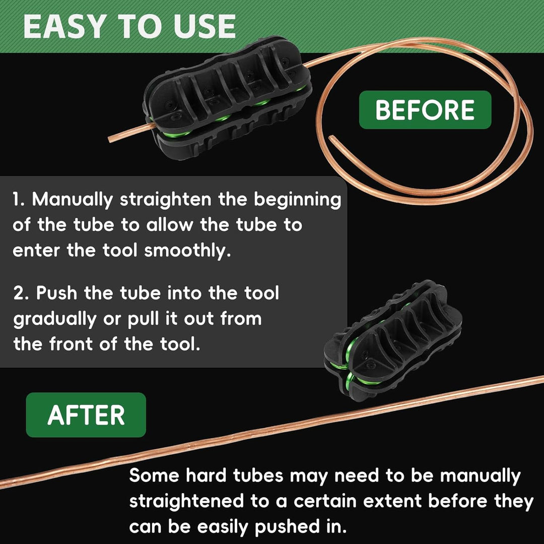 Handheld Tubing Straightener, 3/16 Inch O.D. Tube Straightening Tool for Brake Line Fuel Line Copper/Aluminum/Steel Coils