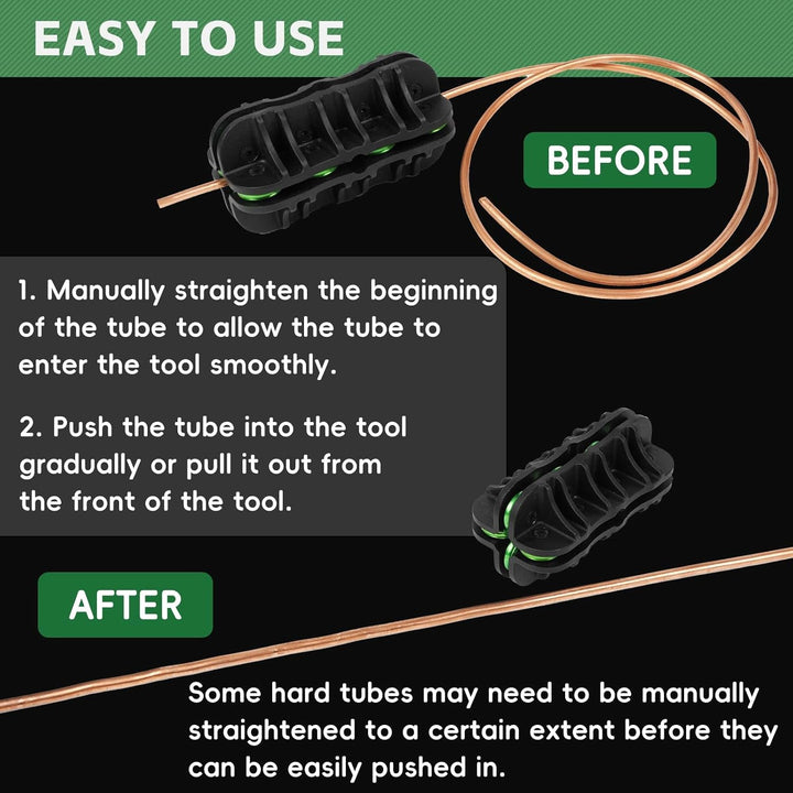 Handheld Tubing Straightener, 3/16 Inch O.D. Tube Straightening Tool for Brake Line Fuel Line Copper/Aluminum/Steel Coils