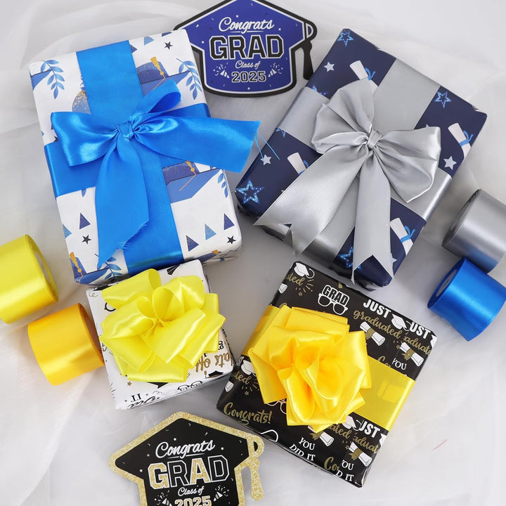 1-1/2 Inch (40mm) x 100 Yards Royal Blue Wide Satin Ribbon Solid Fabric Ribbon for Gift Wrapping Chair Sash Valentine's Day Wedding Birthday Party Decoration Hair Floral Craft Sewing