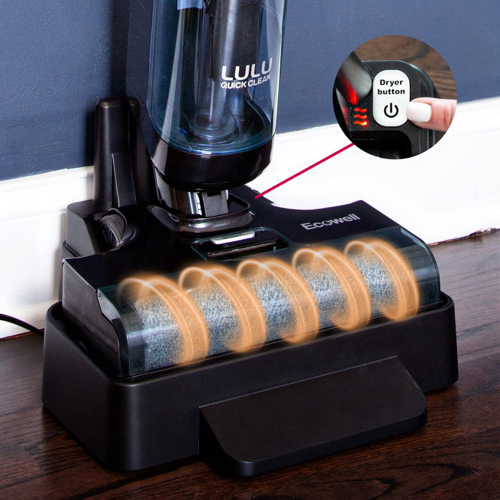 Ecowell Cordless Wet Dry Vacuum Cleaner Multi-Surface Air-Drying Digital Display for Hard Floors LULU Quick Clean P05, Blue