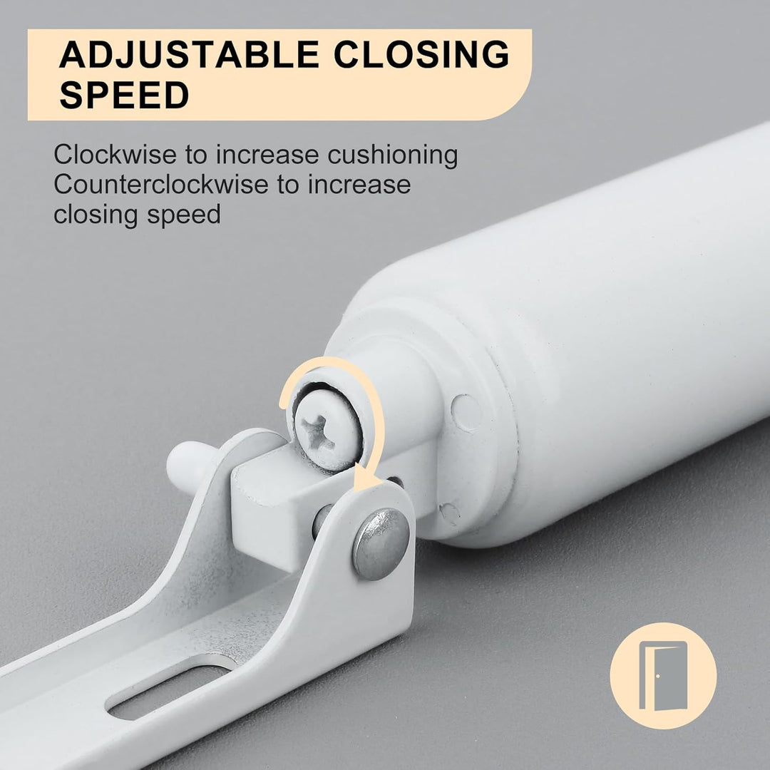 CASONNIK Storm Door Closer, White, Standard Duty Pneumatic Screen and Storm Door Closer