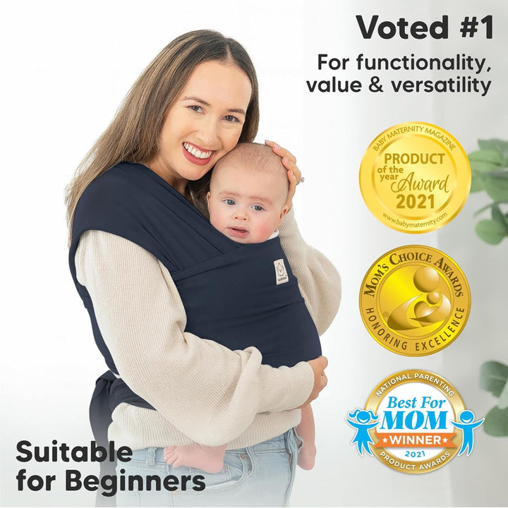 KeaBabies Baby Wrap Carrier - All in 1 Original Baby Carrier Newborn To Toddler Sling, Easy to Wear, Hands Free Bonding, Lightweight, Breathable Infant Wraps (Midnight)
