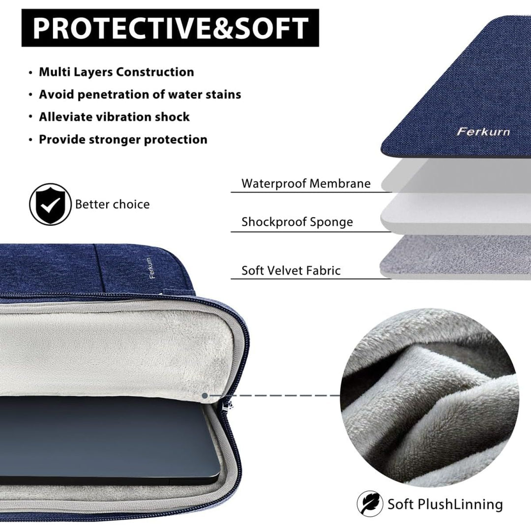 Laptop Case Sleeve Cover Chromebook Case Compatible with Macbook Air/Pro, ipad, Surface Pro, Acer, HP, Dell, ASUS, Lenovo, Waterproof Laptop Case for Men Women, Blue, 13.3 inch