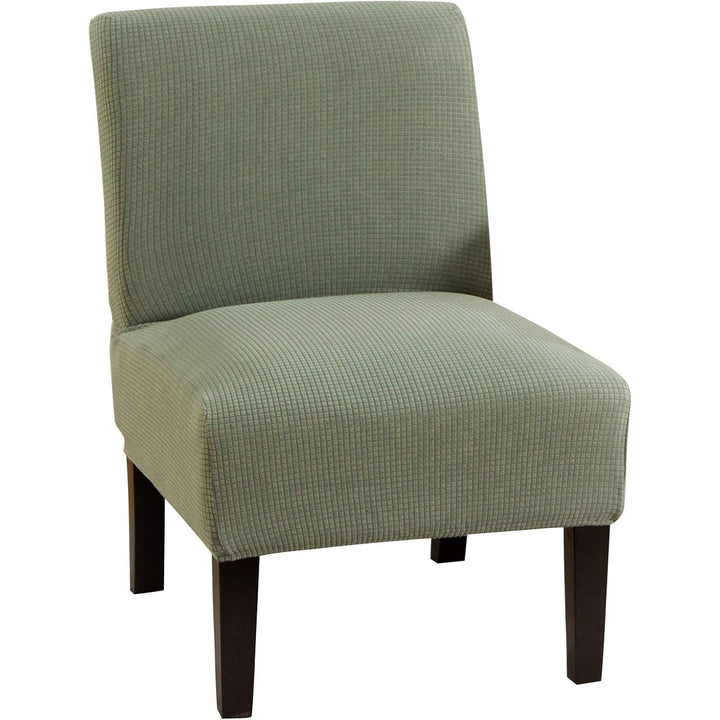 Stretch Armless Chair Slipcovers, Water-Repellent Armless Accent Chair Covers Protector Removable Washable for Living Room Hotel Restaurant (A-Cyan, 1 PCS)