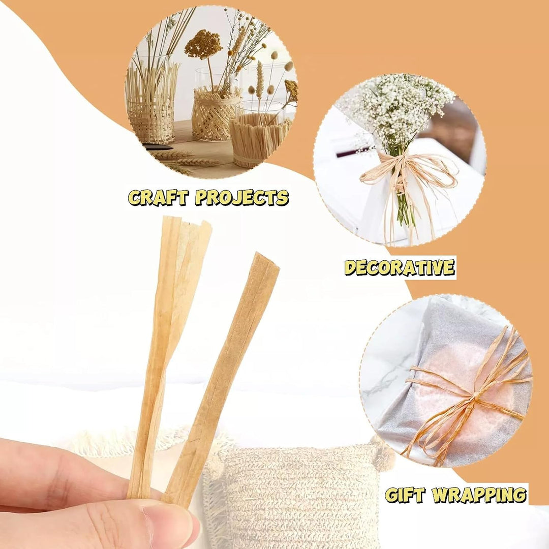 218 Yards Raffia Ribbon for Gift Wrapping Easter Raffia Paper Craft Ribbon for Gift Birthday Packing Paper Natural Materials Natural Raffia Paper Raffia Ribbon