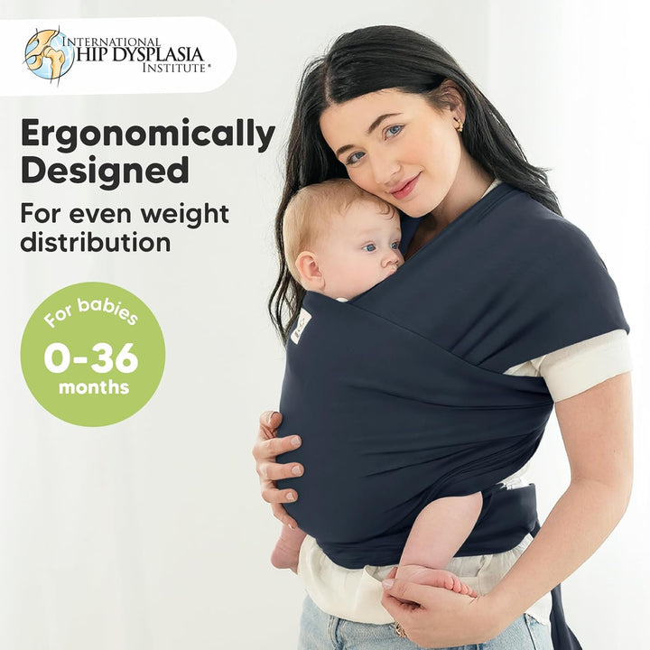 KeaBabies Baby Wrap Carrier - All in 1 Original Baby Carrier Newborn To Toddler Sling, Easy to Wear, Hands Free Bonding, Lightweight, Breathable Infant Wraps (Midnight)