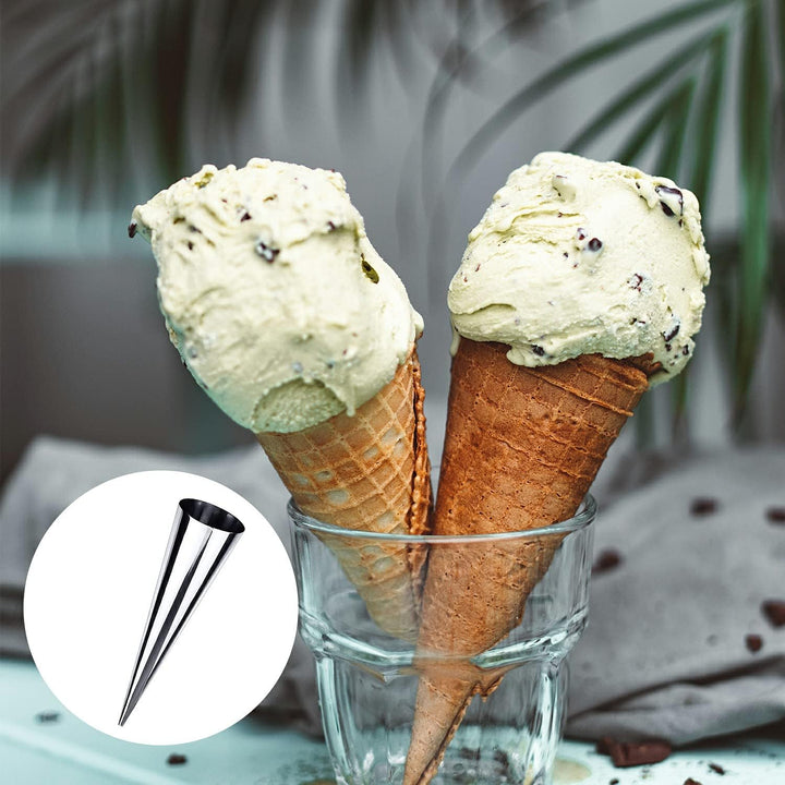 21Pcs Cannoli Tubes Cream Horn Molds Set, 10 Cone Shaped Cannoli Rings, 10 Tubular Shaped Cannoli Rolls, Stainless Steel Baking Mold for Screw Croissant, Pastry, Bread, Waffle. Cleaning Brush