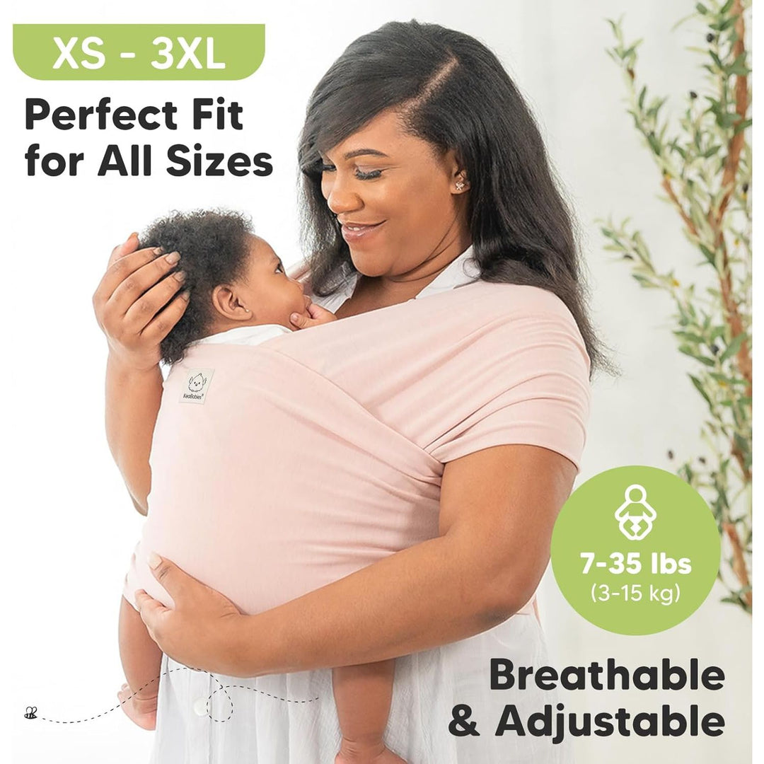 KeaBabies Baby Wrap Carrier - All in 1 Original Baby Carrier Newborn To Toddler Sling, Easy to Wear, Hands Free Bonding, Lightweight, Breathable Infant Wraps (Powder Blue)