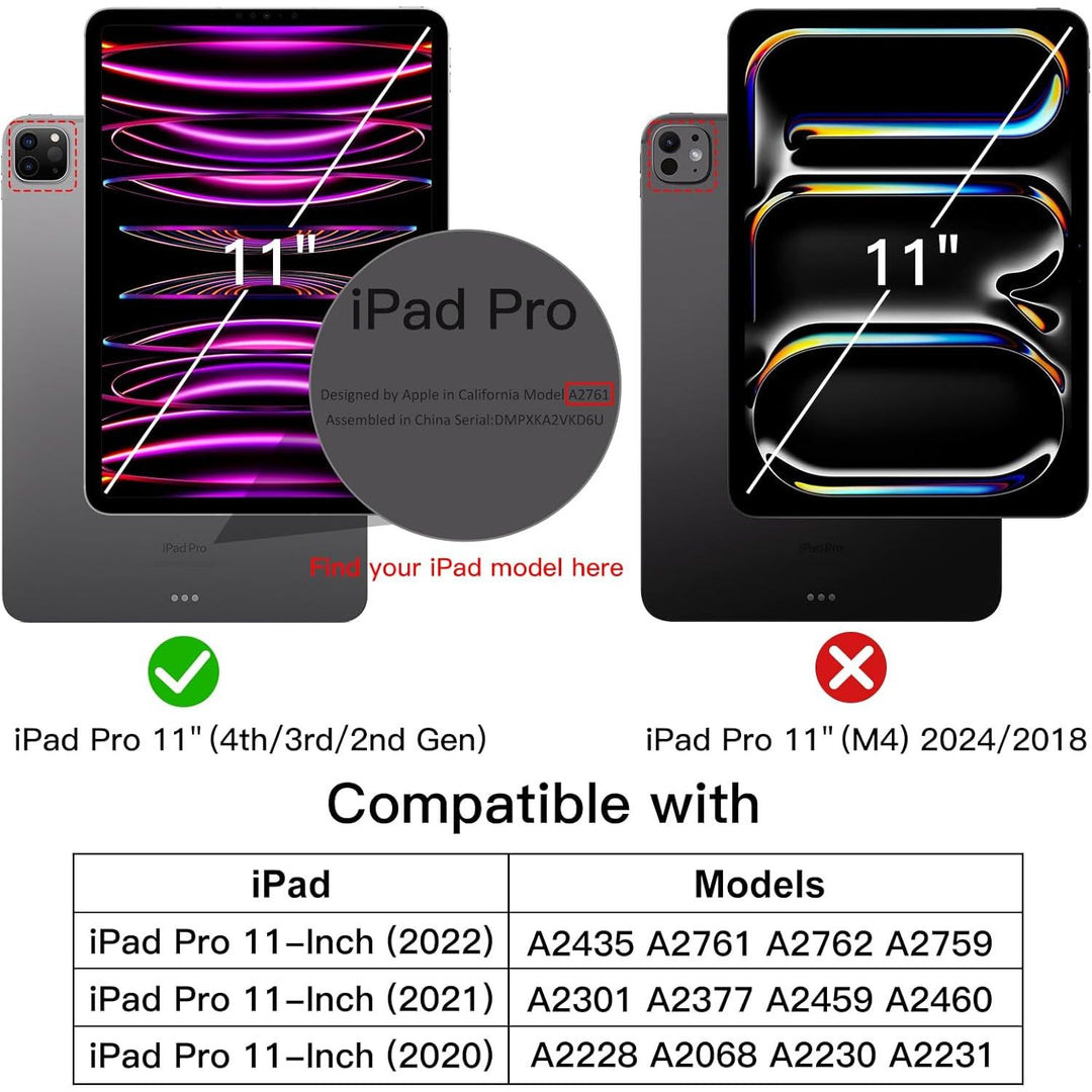 Case for iPad Pro 11-Inch 2022/2021/2020 Model (4th/3rd/2nd Generation), Soft TPU Transparent Slim Shockproof Tablet Cover, Support Pencil 2nd Charging (Clear)