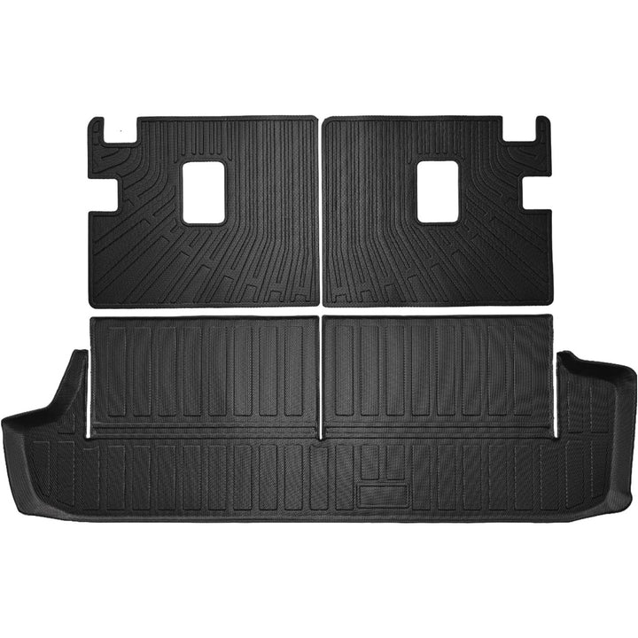 Floor Mats for Toyota 4Runner 2010-2024 Floor Mats & Cargo Liner with Backrest Mat Full Set 7 Seater All Weather Protection TPE for Toyota 4Runner Accessories Waterproof Heavy