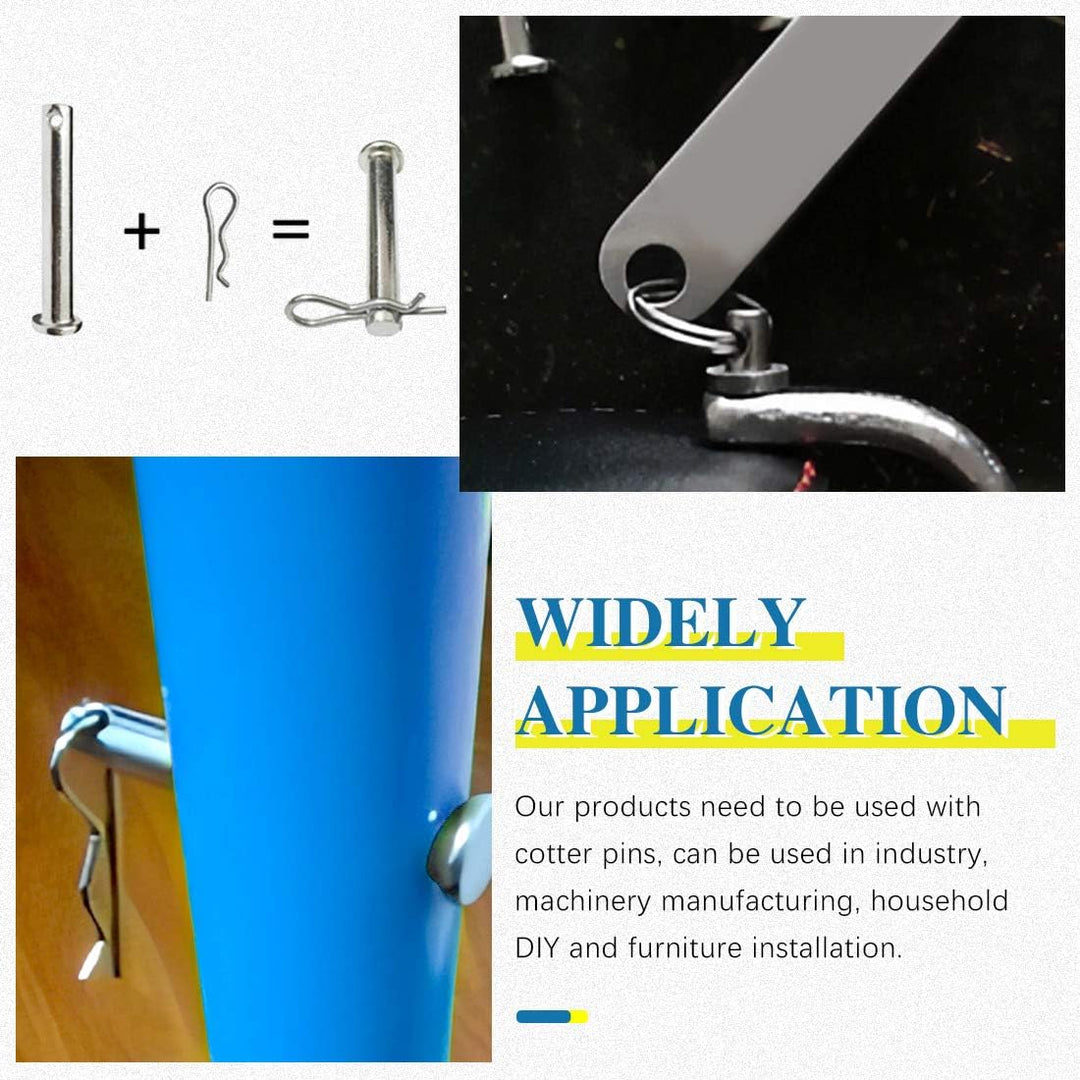 96Pcs 12 Sizes 304 Stainless Steel Flat Head Single Hole Clevis Pins Assortment Kit